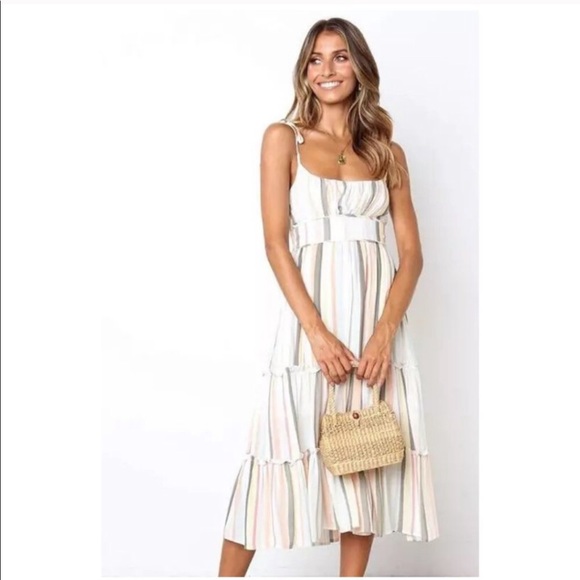 ⭐️ NEW BOUTIQUE ITEM STRIPPED MAXI SUMMER DRESS - Picture 2 of 3